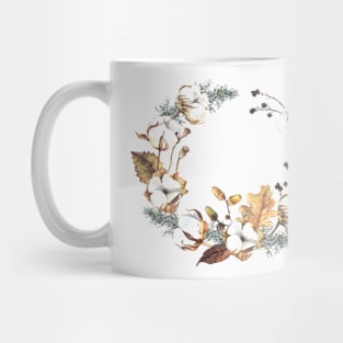 Watercolor wreath with winter plants Mug